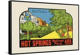 Hot Springs National Park, Arkansas - Bath House Row - Vintage Advertisement-Lantern Press-Framed Stretched Canvas