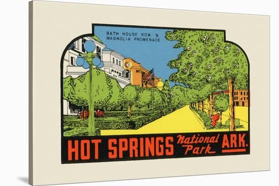 Hot Springs National Park, Arkansas - Bath House Row - Vintage Advertisement-Lantern Press-Stretched Canvas