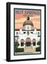 Hot Springs National Park, Arkansas - Quapaw Bathhouse - Lantern Press Artwork-Lantern Press-Framed Art Print