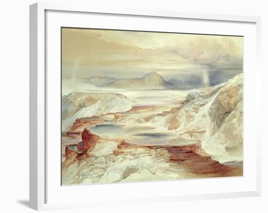 Hot Springs of Gardiner's River, Yellowstone, 1872 (W/C on Paper)-Thomas Moran-Framed Giclee Print