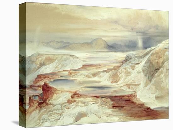 Hot Springs of Gardiner's River, Yellowstone, 1872 (W/C on Paper)-Thomas Moran-Stretched Canvas