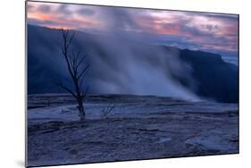 Hot Springs Sunset, Mammoth Hot Springs, Yellowstone, Wyoming-Vincent James-Mounted Photographic Print