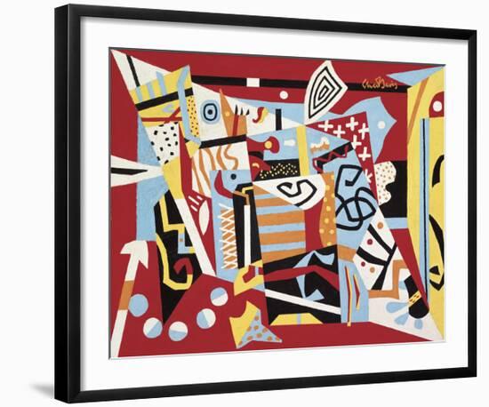 Hot Still-Scape for Six Colors - 7th Avenue Style, 1940-Stuart Davis-Framed Art Print