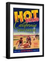 Hot Vegetable Label - Guadalupe, CA-Lantern Press-Framed Art Print