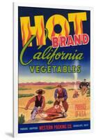 Hot Vegetable Label - Guadalupe, CA-Lantern Press-Framed Art Print