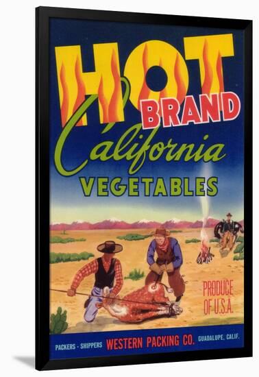 Hot Vegetable Label - Guadalupe, CA-Lantern Press-Framed Art Print