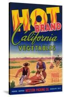 Hot Vegetable Label - Guadalupe, CA-Lantern Press-Stretched Canvas