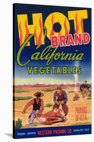 Hot Vegetable Label - Guadalupe, CA-Lantern Press-Stretched Canvas