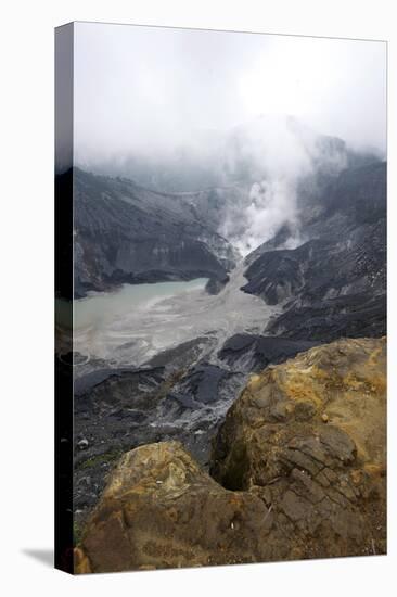 Hot Volcanic Steam Rising into Monsoon Clouds from Kawah Ratu (Queen's Crater) of Mount Tangkuban-Annie Owen-Stretched Canvas