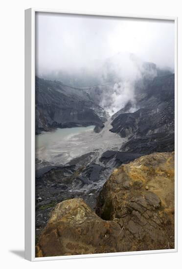 Hot Volcanic Steam Rising into Monsoon Clouds from Kawah Ratu (Queen's Crater) of Mount Tangkuban-Annie Owen-Framed Photographic Print