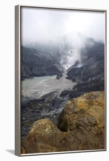 Hot Volcanic Steam Rising into Monsoon Clouds from Kawah Ratu (Queen's Crater) of Mount Tangkuban-Annie Owen-Framed Photographic Print