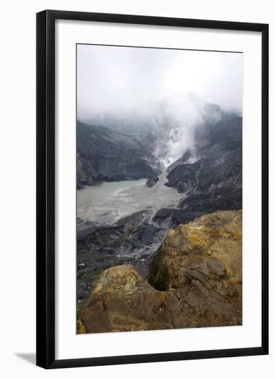 Hot Volcanic Steam Rising into Monsoon Clouds from Kawah Ratu (Queen's Crater) of Mount Tangkuban-Annie Owen-Framed Photographic Print