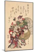 Hotei with Bag of Toys-null-Mounted Art Print