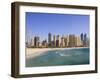 Hotel and Apartment Buildings Along the Seafront, Dubai Marina, United Arab Emirates, Middle East-Amanda Hall-Framed Photographic Print