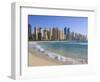 Hotel and Apartment Buildings Along the Seafront, Dubai Marina, United Arab Emirates, Middle East-Amanda Hall-Framed Photographic Print