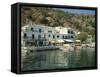 Hotel and Harbour, Loutro, Sfakia, Crete, Greek Islands, Greece, Europe-O'callaghan Jane-Framed Stretched Canvas