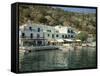 Hotel and Harbour, Loutro, Sfakia, Crete, Greek Islands, Greece, Europe-O'callaghan Jane-Framed Stretched Canvas