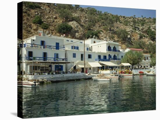 Hotel and Harbour, Loutro, Sfakia, Crete, Greek Islands, Greece, Europe-O'callaghan Jane-Stretched Canvas