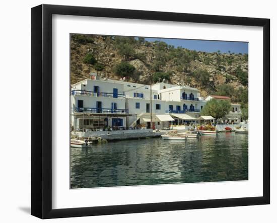 Hotel and Harbour, Loutro, Sfakia, Crete, Greek Islands, Greece, Europe-O'callaghan Jane-Framed Photographic Print
