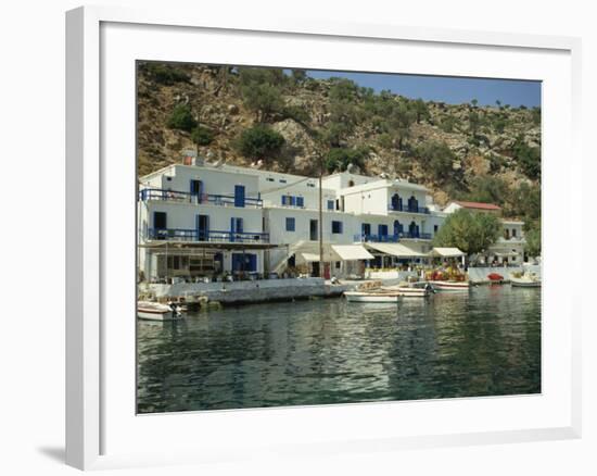 Hotel and Harbour, Loutro, Sfakia, Crete, Greek Islands, Greece, Europe-O'callaghan Jane-Framed Photographic Print