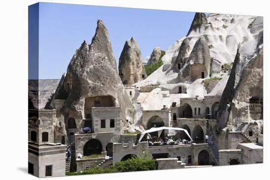 Hotel and Rock Formations, Goreme Town, Cappadocia, Turkey-Matt Freedman-Stretched Canvas