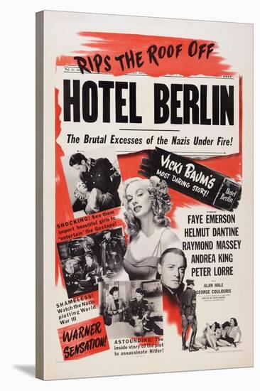 Hotel Berlin, Center: Faye Emerson; Below: Peter Lorre, 1945-null-Stretched Canvas