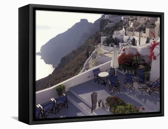 Hotel Between Fira and Imerovigli, Greece-Connie Ricca-Framed Stretched Canvas