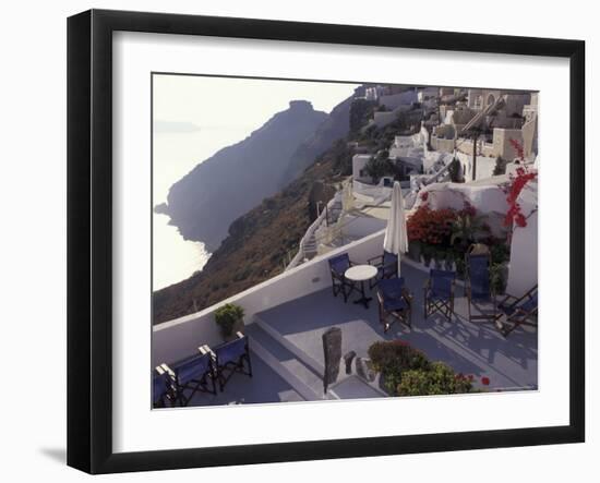 Hotel Between Fira and Imerovigli, Greece-Connie Ricca-Framed Premium Photographic Print