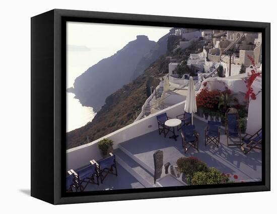 Hotel Between Fira and Imerovigli, Greece-Connie Ricca-Framed Stretched Canvas