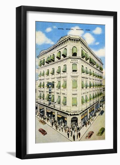 Hotel Bristol, Havana, Cuba-Curt Teich & Company-Framed Art Print