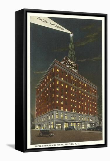 Hotel Carolina by Night, Raleigh, North Carolina-null-Framed Stretched Canvas