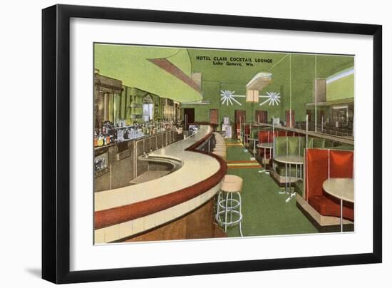 Hotel Clair Cocktail Lounge, Lake Geneva, Wisconsin-null-Framed Art Print