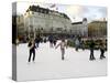 Hotel d'Angleterre and Skating Rink, Kongens Nytorv at Christmas, Copenhagen, Denmark-Sergio Pitamitz-Stretched Canvas