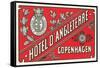 Hotel d'Angleterre Trunk Label-null-Framed Stretched Canvas