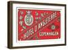 Hotel d'Angleterre Trunk Label-null-Framed Art Print