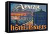 Hotel De Londres, Venice Italy-null-Framed Stretched Canvas