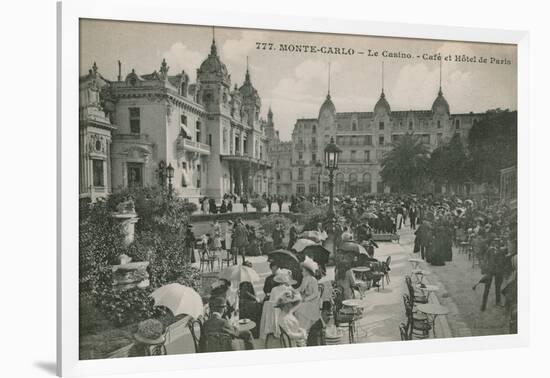 Hotel de Paris Monte-Carlo in Monte Carlo, Monaco, France. Postcard Sent in 1913-French Photographer-Framed Giclee Print