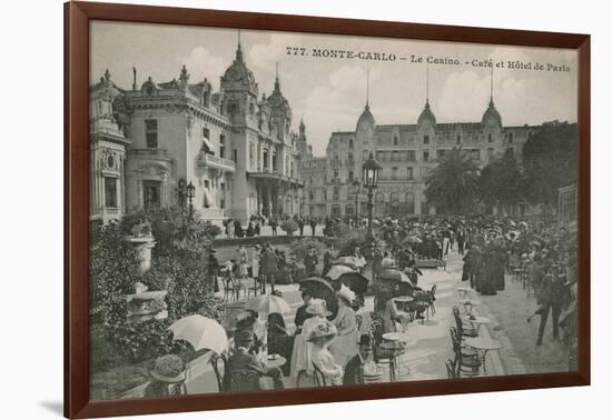 Hotel de Paris Monte-Carlo in Monte Carlo, Monaco, France. Postcard Sent in 1913-French Photographer-Framed Giclee Print