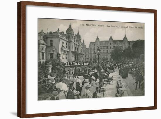 Hotel de Paris Monte-Carlo in Monte Carlo, Monaco, France. Postcard Sent in 1913-French Photographer-Framed Giclee Print