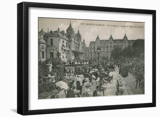 Hotel de Paris Monte-Carlo in Monte Carlo, Monaco, France. Postcard Sent in 1913-French Photographer-Framed Giclee Print