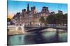 Hotel De Ville, from 'Souvenirs De Paris - Monuments Vues En Couleurs'-null-Stretched Canvas