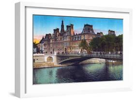 Hotel De Ville, from 'Souvenirs De Paris - Monuments Vues En Couleurs'-null-Framed Giclee Print