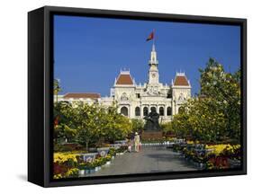 Hotel De Ville (Ho Chi Minh City Hall) Decorated for Chinese New Year, Ho Chi Minh City (Saigon), V-Stuart Black-Framed Stretched Canvas