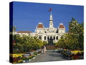 Hotel De Ville (Ho Chi Minh City Hall) Decorated for Chinese New Year, Ho Chi Minh City (Saigon), V-Stuart Black-Stretched Canvas