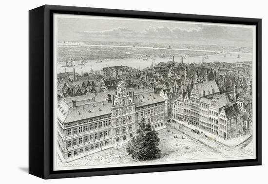 Hotel De Ville Square in Antwerp, Belgium-null-Framed Stretched Canvas
