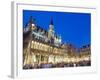 Hotel De Ville (Town Hall) in the Grand Place Illuminated at Night, Brussels, Belgium, Europe-Christian Kober-Framed Photographic Print