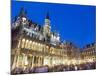 Hotel De Ville (Town Hall) in the Grand Place Illuminated at Night, Brussels, Belgium, Europe-Christian Kober-Mounted Photographic Print