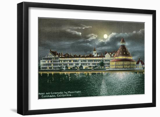 Hotel del Coronado by Moonlight, San Diego, California-null-Framed Art Print