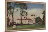 Hotel Del Monte and Archery Lawn - Monterey, CA-Lantern Press-Mounted Art Print