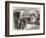 Hotel Dieu, Paris, France : Napoleon III visiting the sufferers of cholera in 1865-French School-Framed Giclee Print